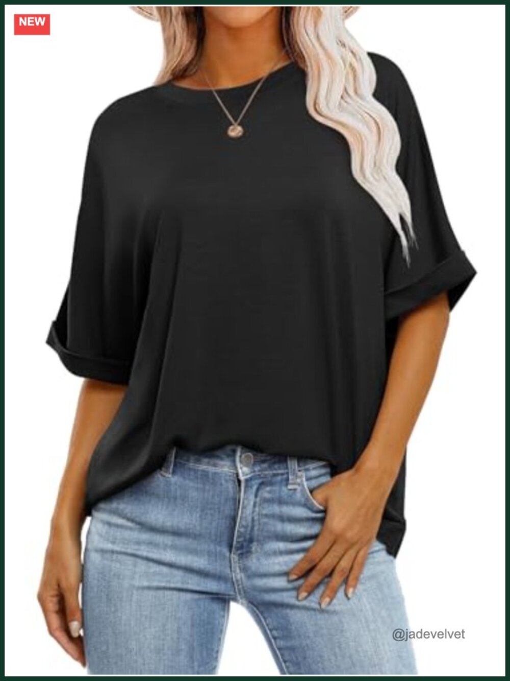 Womens Oversized Short Sleeve Summer T-Shirt Crewneck Casual Tee